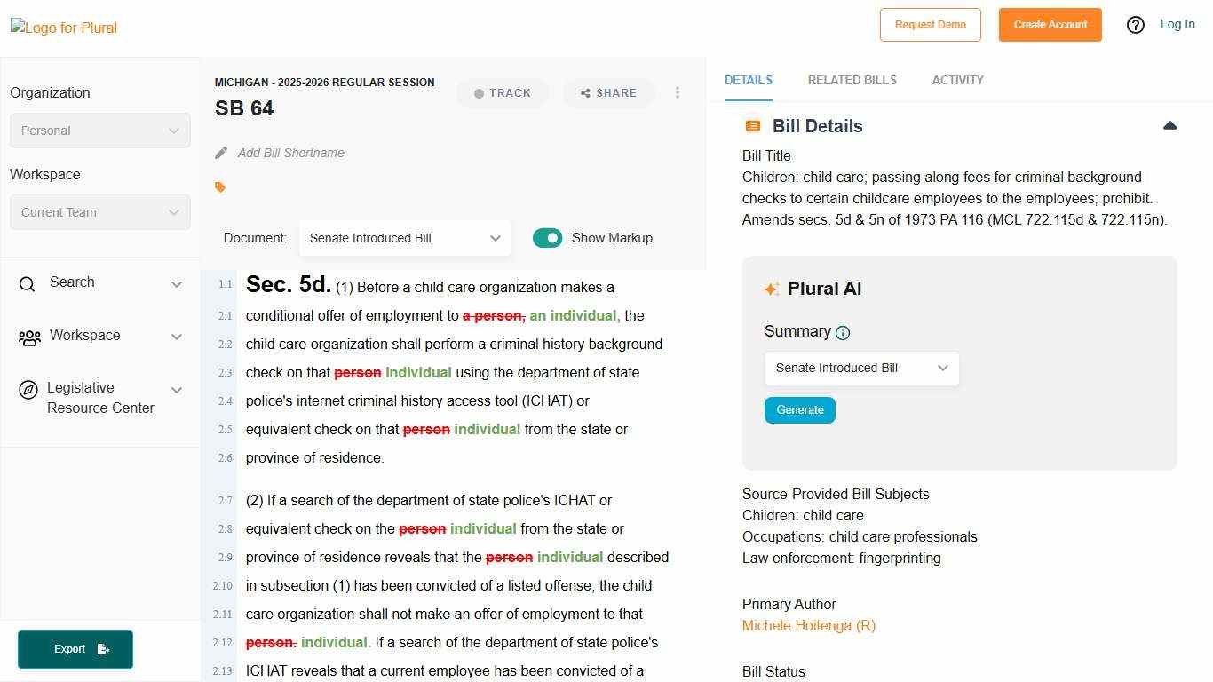 SB 64 - Michigan (2025-2026) - Plural